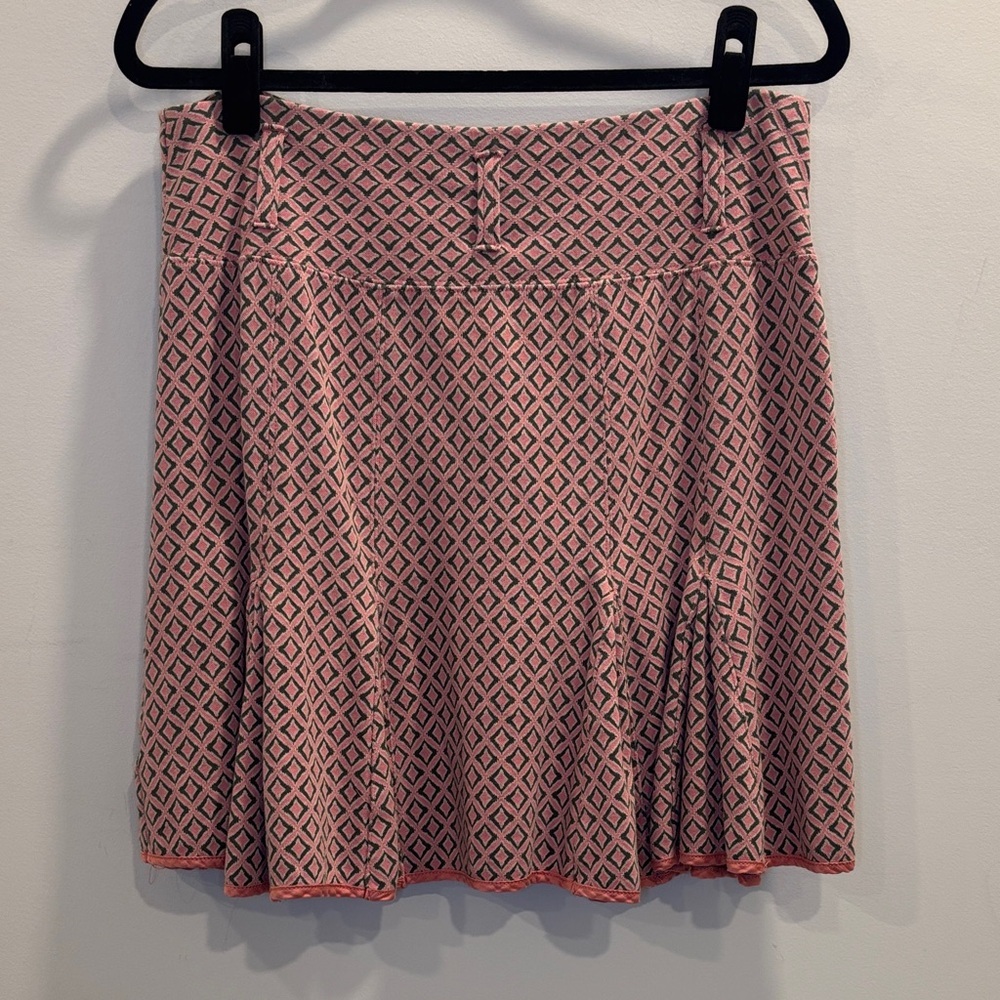 Free People Pink Geometric A-Line Skirt